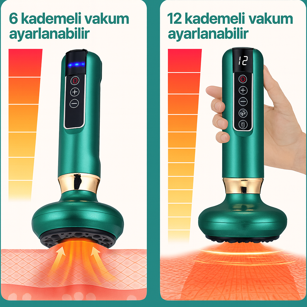 Novevara Isıtmalı Vakum Masaj Cihazı – 12 Kademe